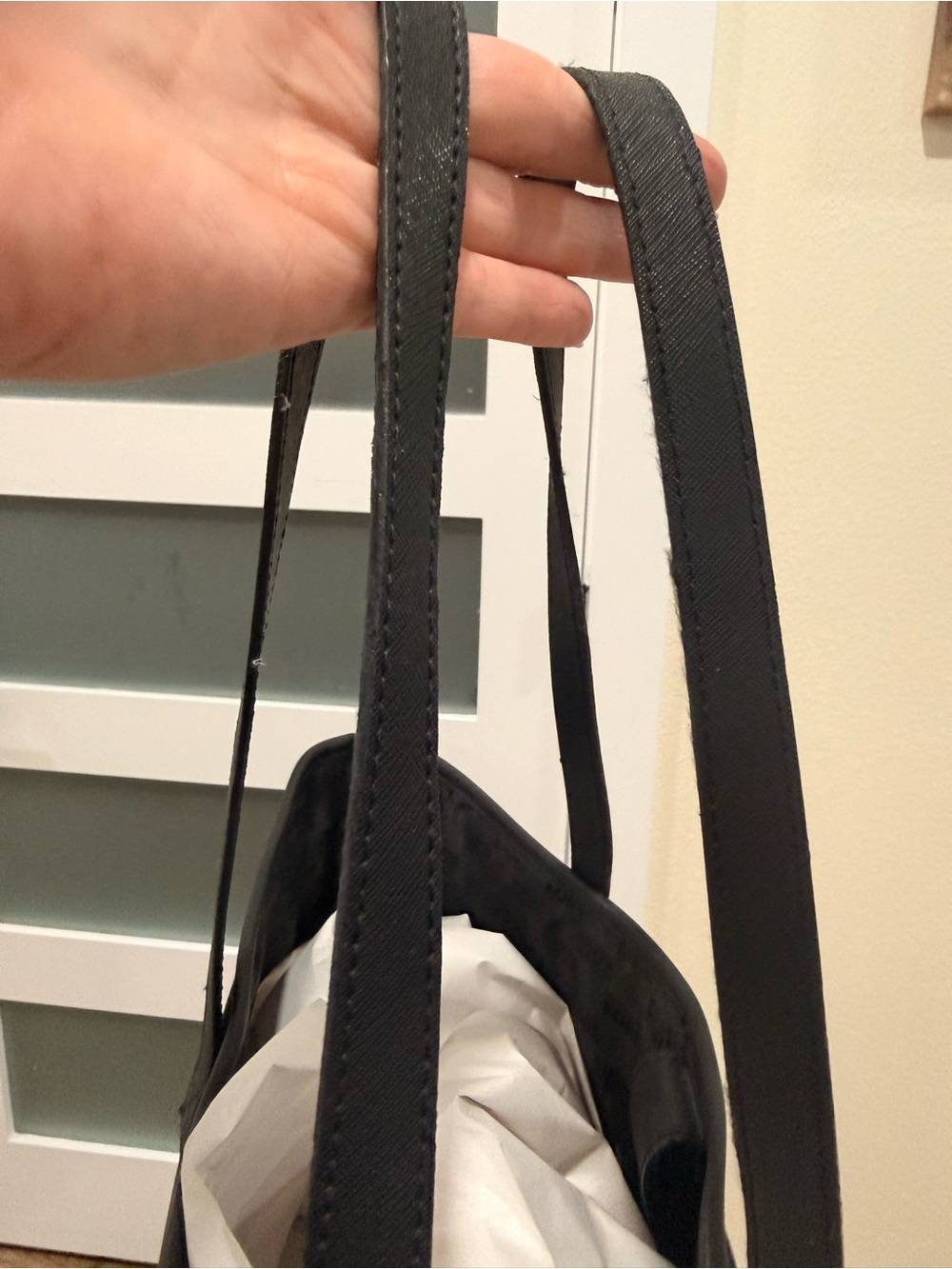 Michael Kors Black Leather Tote with Gold Logo - Picture 8 of 12